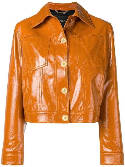 versace jacke damen ebay|Versace leather jacket women.